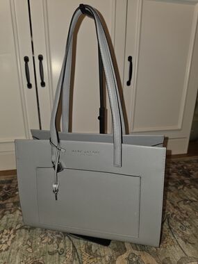 Marc Jacobs  Gray Rock Leather  Work Tote Laptop Bag